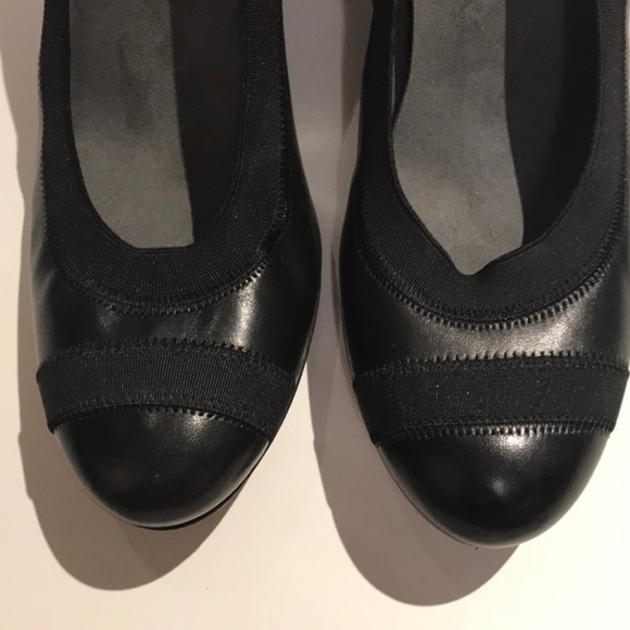Never Worn ✨ Stuart Weitzman Black Leather Ballerina Pumps Sz 7 - Picture 3 of 10